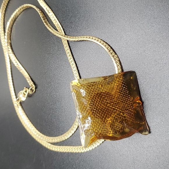 Avante garde Repurposed earring abstract 1980s necklace art deco N2830 - Picture 3 of 3